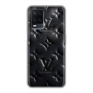 Текстурный Чехол Louis Vuitton для Оппо А54 (Черный ЛВ)