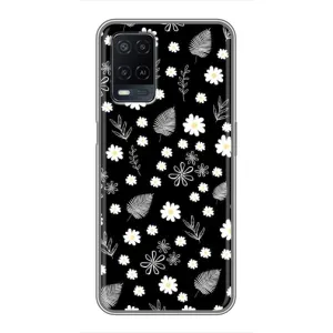 Чехлы с тематикой "ЦВЕТЫ" на OPPO A54 (цветение на чорном)