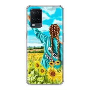Чехол Стильные девушки на OPPO A54 (Девушка на поле)