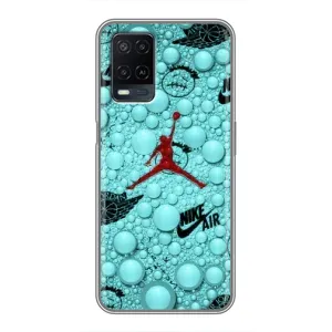 Силиконовый Чехол Nike Air Jordan на Оппо А54 (Джордан Найк)