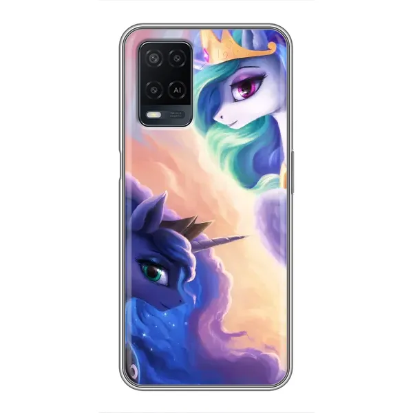 Чехол с рисунком «Единорожки на тучках» для OPPO A54 Чехол с рисунком «Единорожки на тучках» для OPPO A54