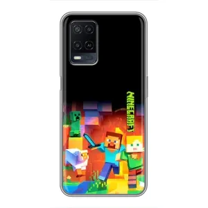 Чехлы для OPPO A54 (Персонажи Майн Крафт) (Герой Майнкрафт)