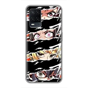 Силіконові чохлі з очіма Anime для Оппо А54 (Очі на чорному)