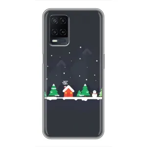 Силіконовий бампер на різдво для OPPO A54 (Місто зимове)