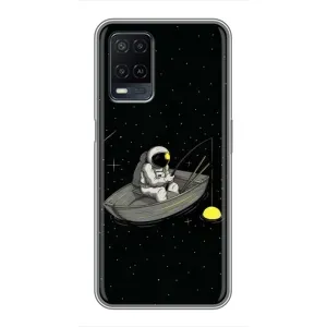 Силіконовый Чохол з принтом "Космонавти" на OPPO A54 (Космонавт на рибалці)