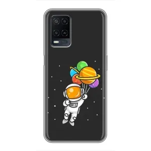 Силіконовый Чохол з принтом "Космонавти" на OPPO A54 (Космонавт з кульками)