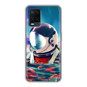 Силіконовый Чохол з принтом "Космонавти" на OPPO A54 (Космонавт у воді)