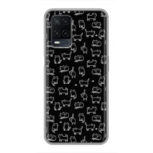 Чехол на тематику: Коты для OPPO A54 (Котики на черном)