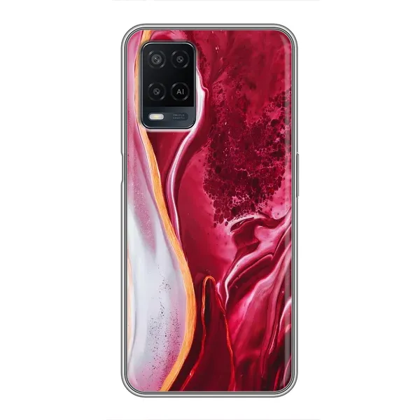 Чехол с рисунком «Красный мрамор» для OPPO A54 Чехол с рисунком «Красный мрамор» для OPPO A54