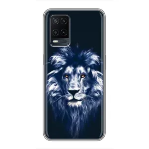 Чехол с картинкой на OPPO A54 (Лев - синий)