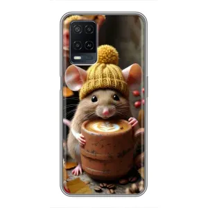 Печатный чехол «Зверята с кофе» для OPPO A54 (Мышка с кофе)