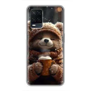 Печатный чехол «Зверята с кофе» для OPPO A54 (Медвежонок с кофе)