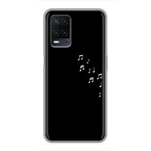 Чехол с картинками на черном фоне для OPPO A54 (Ноты)