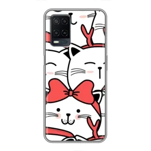 Бампер с изображением Котиков для Оппо А54 (Новогодние котики)