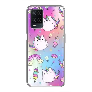 Чехол Unicorn на OPPO A54 (Радуга и Единорог)