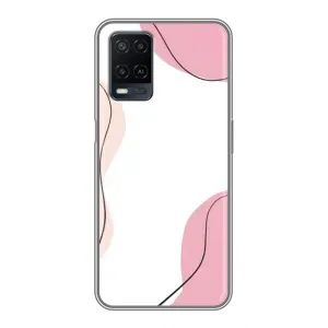 Чехол цветочный дизайн для OPPO A54 (Розовый фон)