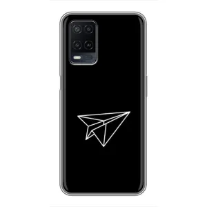 Чехол с картинками на черном фоне для OPPO A54 (Самолетик)