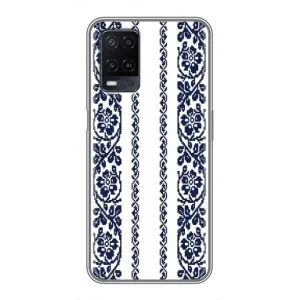 Силиконовый Чехол на OPPO A54 с картинкой Вышиванки (Синяя вышиванка)