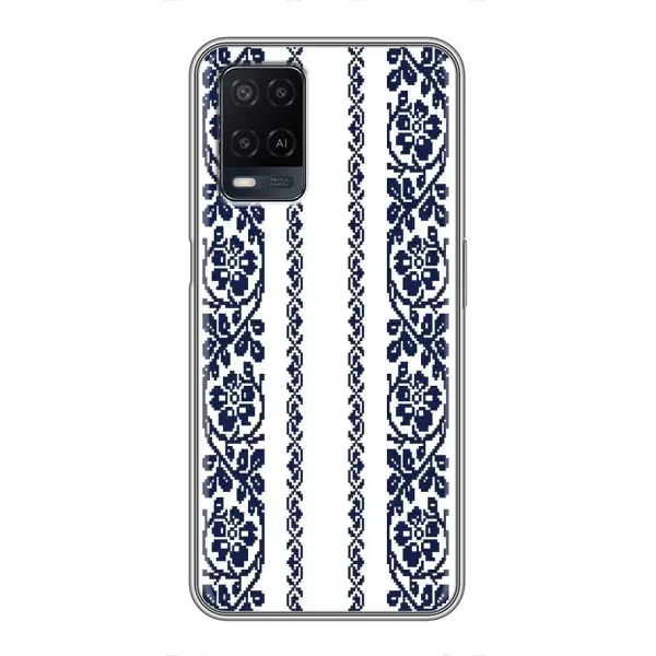 Чехол с рисунком «Синяя вышиванка» для OPPO A54 Чехол с рисунком «Синяя вышиванка» для OPPO A54