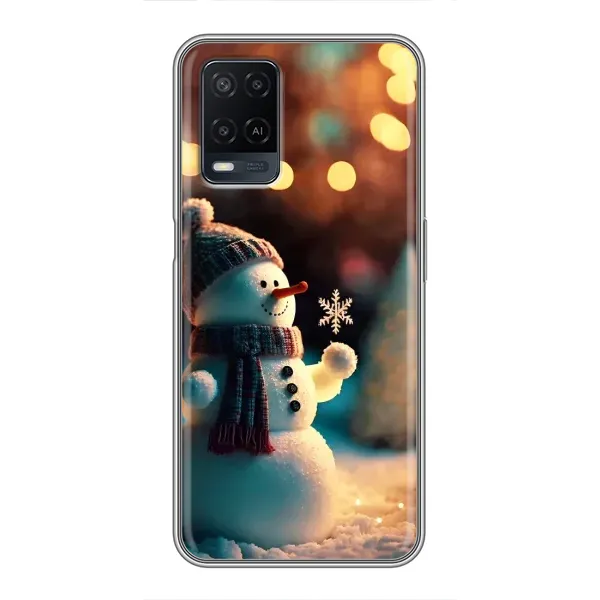 Чехол с рисунком «Снеговик праздничный» для OPPO A54