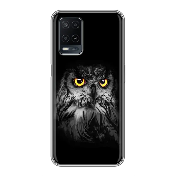 Чехол с рисунком «Сова на чёрном» для OPPO A54 Чехол с рисунком «Сова на чёрном» для OPPO A54