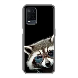 Силиконовый Чехол с Енотами на OPPO A54 (Стильный Енот)