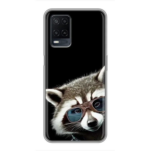 Чехол с рисунком «Стильный Енот» для OPPO A54 Чехол с рисунком «Стильный Енот» для OPPO A54