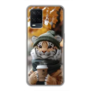 Печатный чехол «Зверята с кофе» для OPPO A54 (Тигр с кофе)
