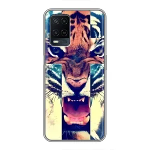 Чехлы с изображением разных животных для OPPO A54 (Яркий Тигр)