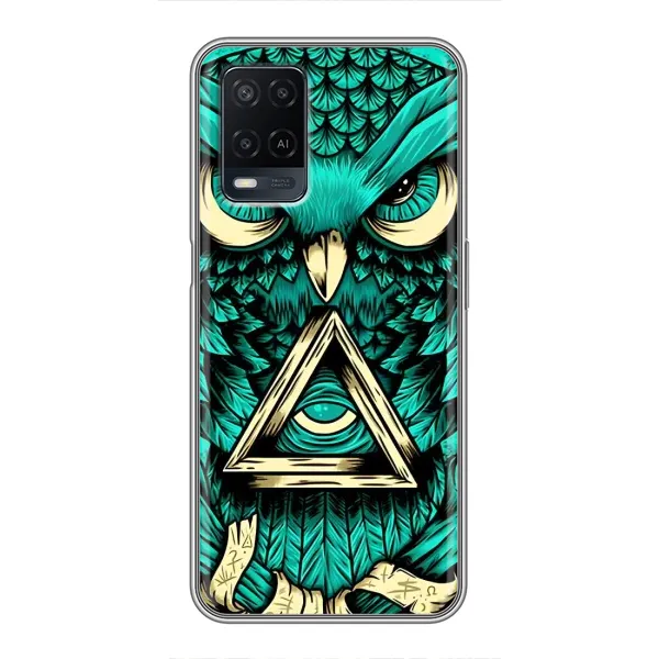 Чехол с рисунком «Зеленая сова» для OPPO A54 Чехол с рисунком «Зеленая сова» для OPPO A54