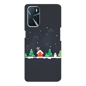 Силиконовый бампер на рождество для Oppo a54s (Город зимний)