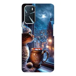 Чехлы на Новый Год Oppo a54s (Кот новогодний)