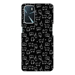Чехол на тематику: Коты для OPPO A54s (Котики на черном)