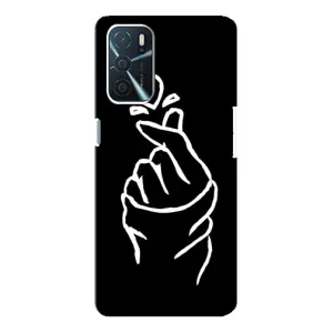 Чехлы (Знак сердечка) на Oppo a54s (Сердце на черном)