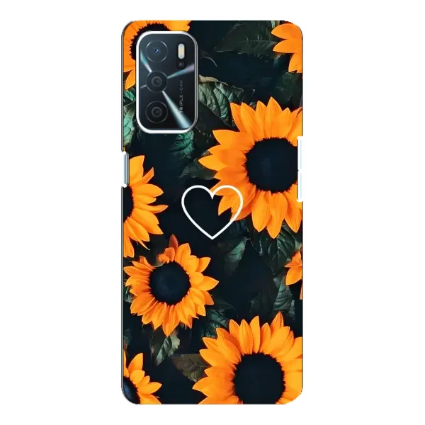 Чехол с рисунком «Сердечко в подсолнухах» для OPPO A54s Чехол с рисунком «Сердечко в подсолнухах» для OPPO A54s