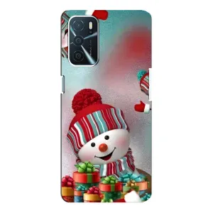 Чехлы на Новый Год Oppo a54s (Снеговик в шапке)