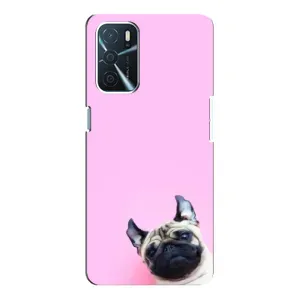 Бампер для Oppo a54s с картинкой "Песики" (Собака на розовом)