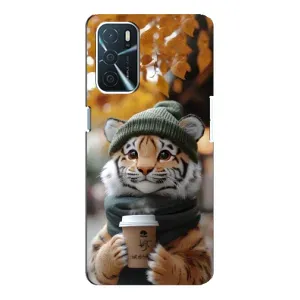 Печатный чехол «Зверята с кофе» для Oppo a54s (Тигр с кофе)