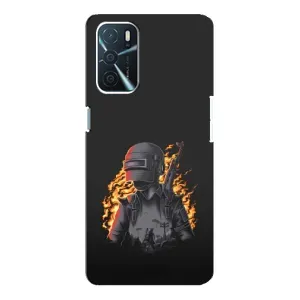 Силиконовый чехол с картинкой "Герой Pubg" на Oppo a54s (В огне)