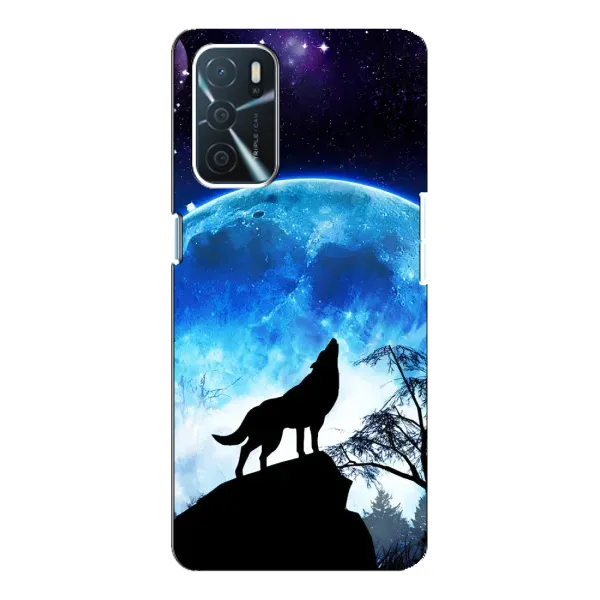 Чехол с рисунком «Воет на луну» для OPPO A54s Чехол с рисунком «Воет на луну» для OPPO A54s
