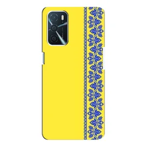 Силиконовый Чехол на Oppo a54s (Вышиванка на желтом)