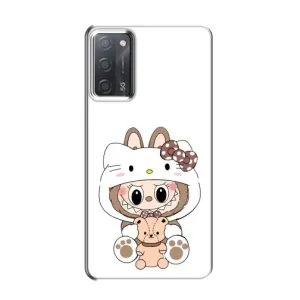 Чехол с принтом Лабубу для OPPO A55 (Белый Лабубу)