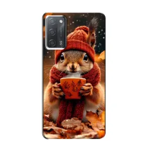 Печатный чехол «Зверята с кофе» для OPPO A55 (Белка с кофе)