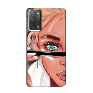 Силиконовый Чехол на OPPO A55 с картинкой Стильных Девушек (Девушка и ресницы)