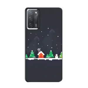 Силиконовый бампер на рождество для OPPO A55 (Город зимний)