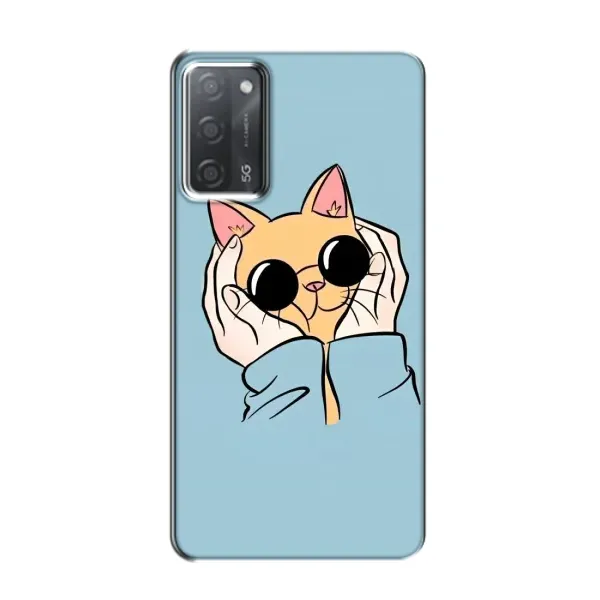 Чехол с рисунком «КОТИК в очках» для OPPO A55