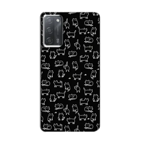 Чехол с рисунком «Котики на черном» для OPPO A55 Чехол с рисунком «Котики на черном» для OPPO A55