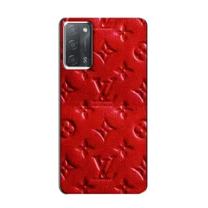 Текстурний Чохол Louis Vuitton для Оппо А55 (Червоний ЛВ)