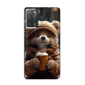 Печатный чехол «Зверята с кофе» для OPPO A55 (Медвежонок с кофе)