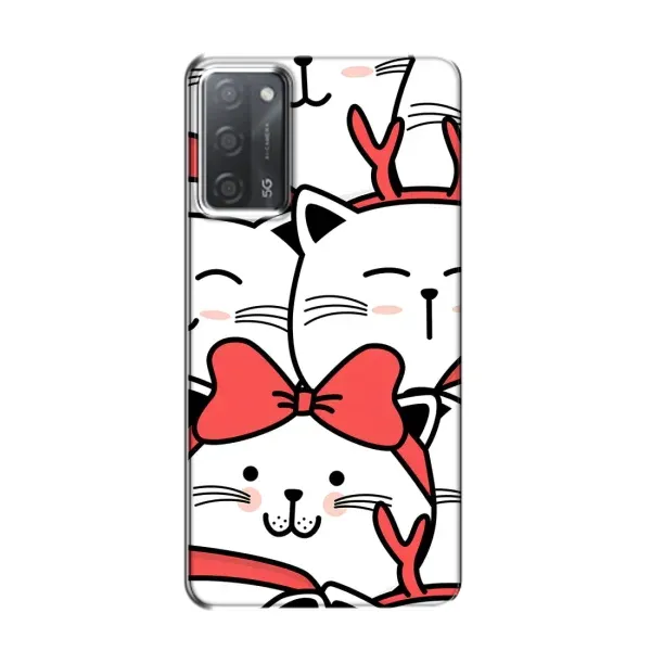 Чехол с рисунком «Новогодние котики» для OPPO A55